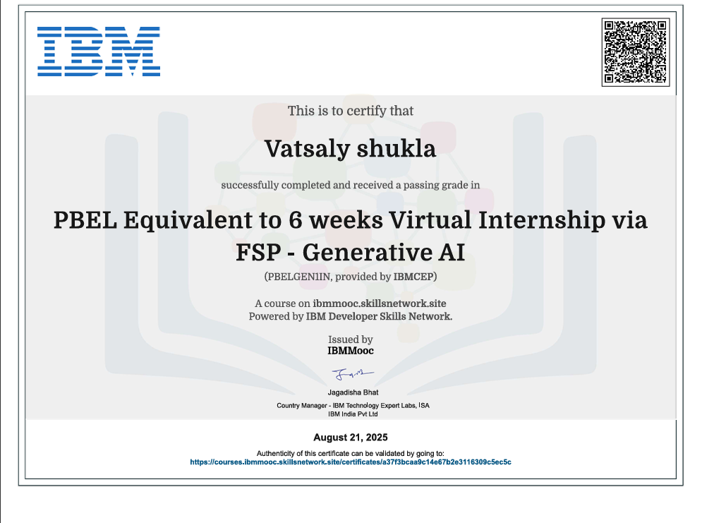 IBM Generative AI certificate